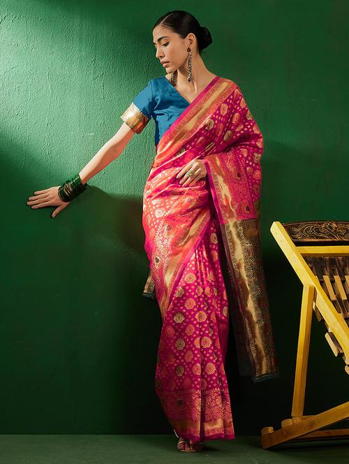 women self design banarasi saree with blouse - 21665778 - Very Small Image - 1