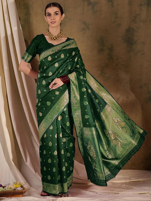 women self design banarasi saree with blouse - 21665860 - Very Small Image - 1