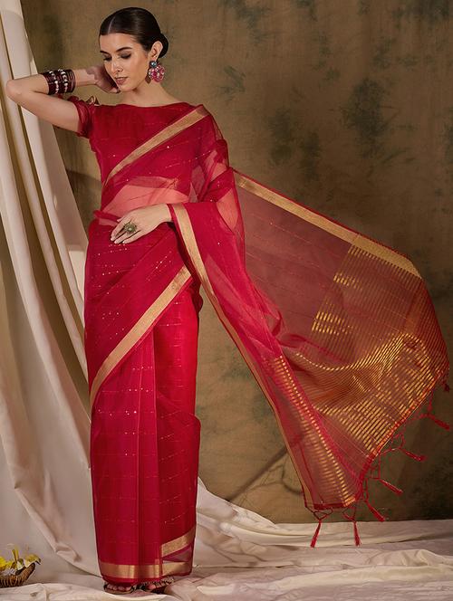 women self design bordered saree with blouse - 21665883 - Very Small Image - 1