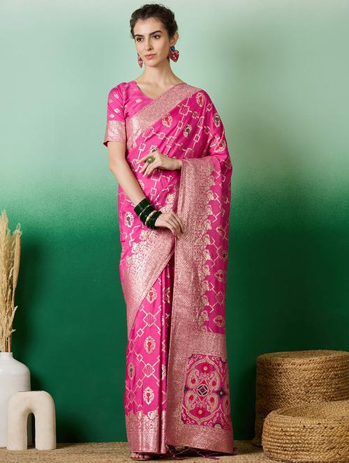 women self design banarasi saree with blouse - 21665908 - Very Small Image - 1