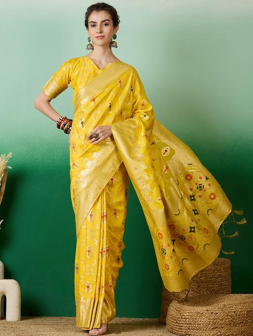 women self design banarasi saree with blouse - 21665911 - Very Small Image - 1