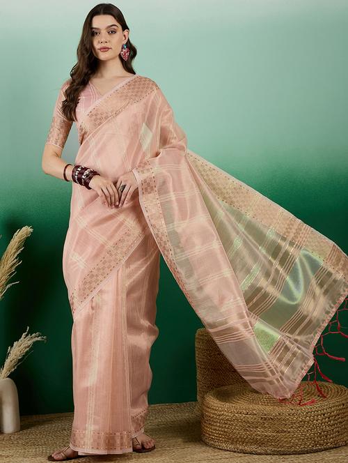 women self design bordered saree with blouse - 21665937 - Very Small Image - 1
