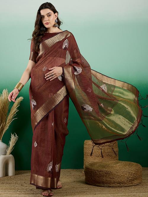 women self design bordered saree with blouse - 21665960 - Very Small Image - 1