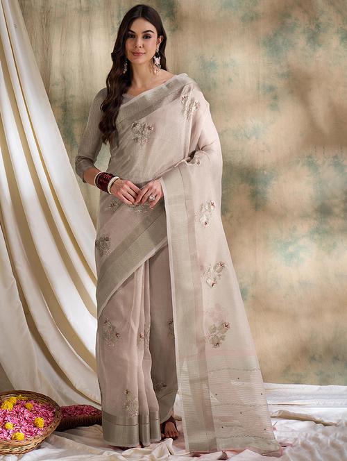 women grey embellished saree - 21666116 - Very Small Image - 1