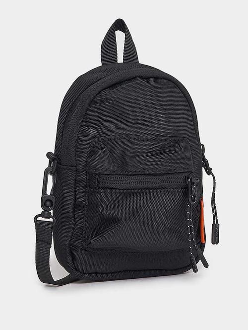 Black Solid Adjustable Straps Backpack - 21666309 - Very Small Image - 1