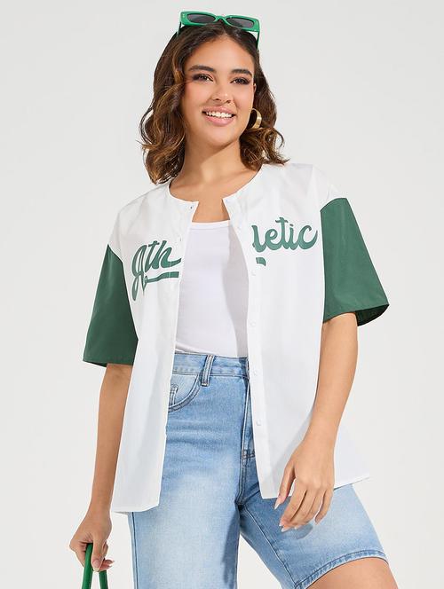 women printed short sleeves oversized shirt - 21666378 - Very Small Image - 1