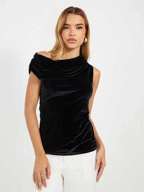 women solid cowl neck sleeveless regular top - 21666389 - Very Small Image - 1