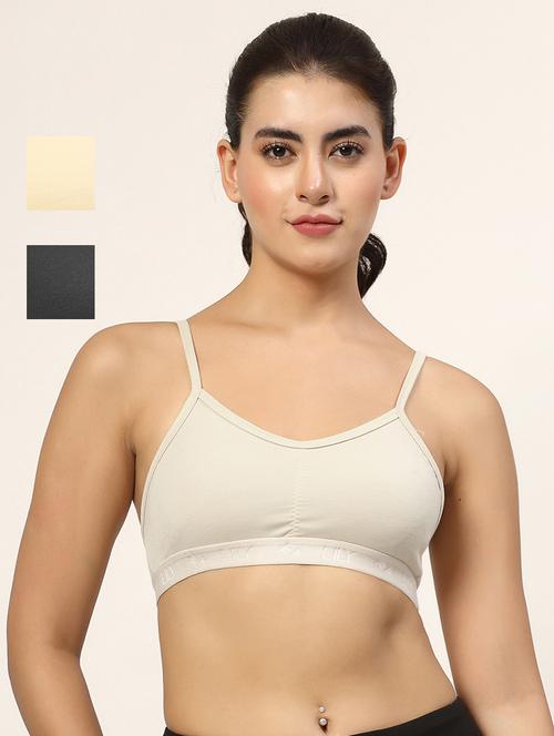 women pack of 3 plain sports bra combo - 21666440 - Very Small Image - 1