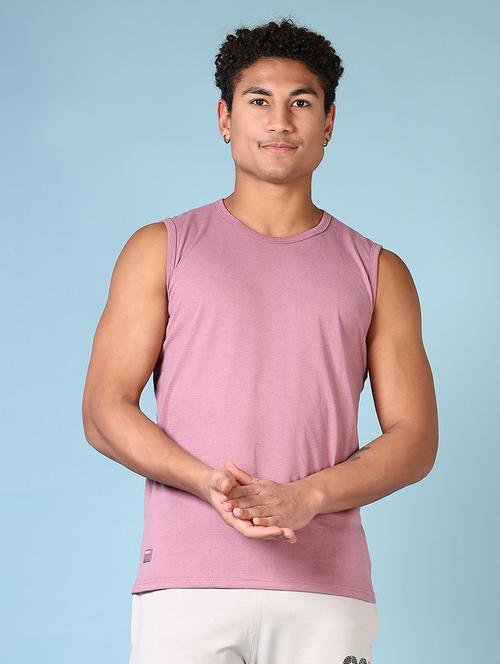 men round neck solid vest - 21666711 - Very Small Image - 1