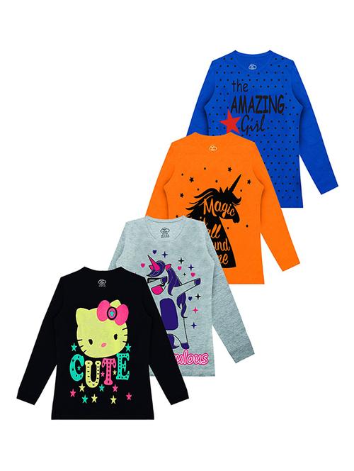 kids round neck printed t-shirts combo - 21667072 - Very Small Image - 1