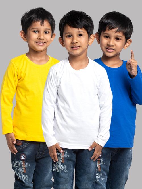 boys pack of 3 solid long sleeve t-shirt - 21667192 - Very Small Image - 1