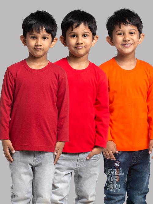 boys pack of 3 solid long sleeve t-shirt - 21667197 - Very Small Image - 1