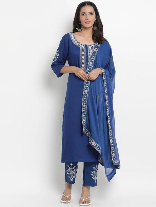 women embroidered kurta pant set with duaptta - 21667452 - Very Small Image - 1