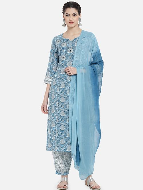 women floral kurta salwar set with dupatta - 21667454 - Very Small Image - 1