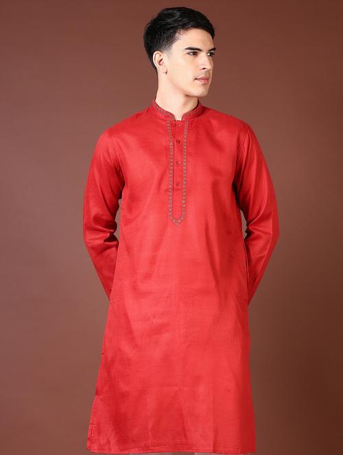 men embroidered long sleeve kurta - 21667608 - Very Small Image - 1
