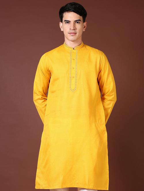 men embroidered long sleeve kurta - 21667609 - Very Small Image - 1