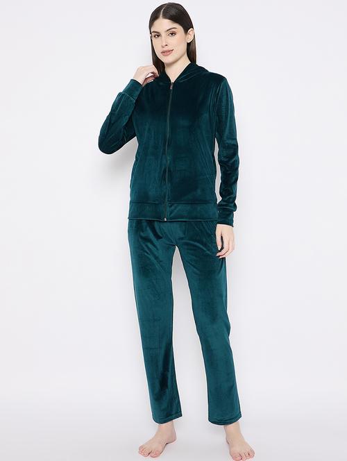 women solid nightwear sweatshirt & pyjama set - 21667833 - Very Small Image - 1