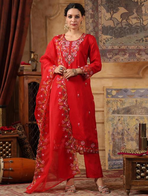 women embroidered kurta pant set with dupatta - 21668122 - Very Small Image - 1