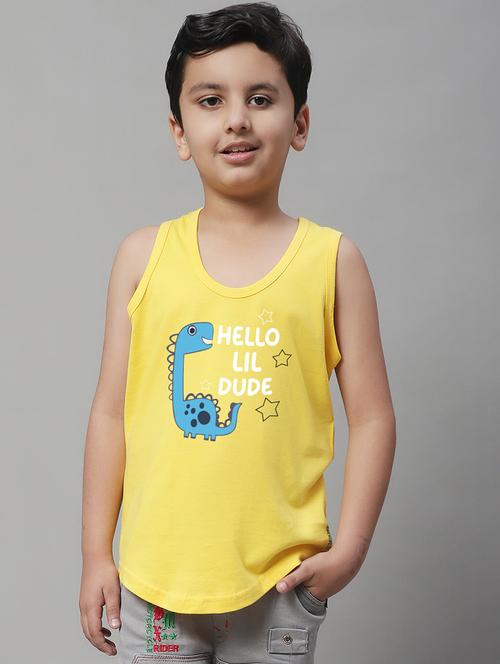 boys scoop neck printed vest - 21669036 - Very Small Image - 1