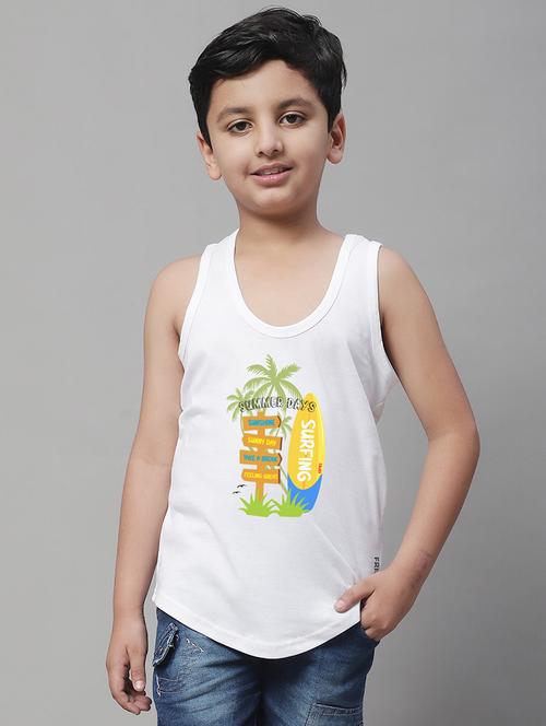 boys scoop neck printed vest - 21669042 - Very Small Image - 1