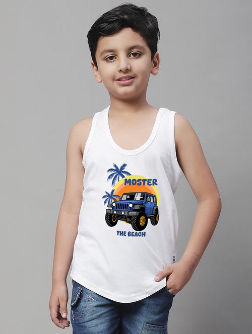 boys scoop neck printed vest - 21669044 - Very Small Image - 1
