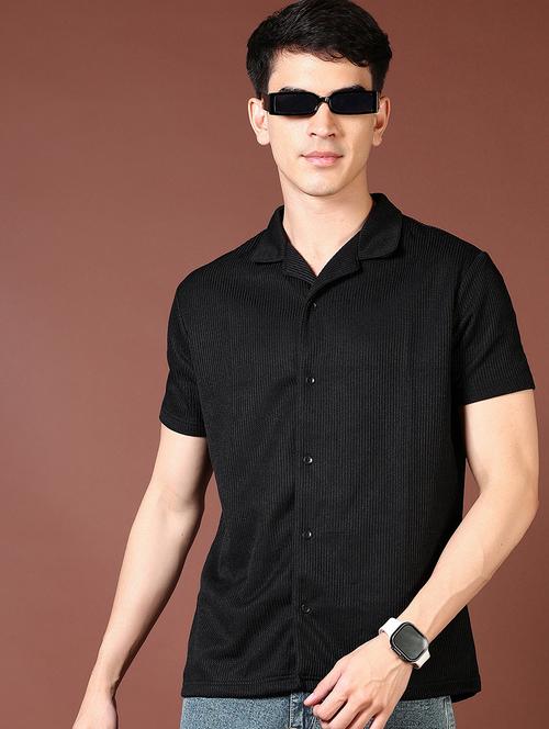 men solid short sleeve casual shirt - 21669066 - Very Small Image - 1