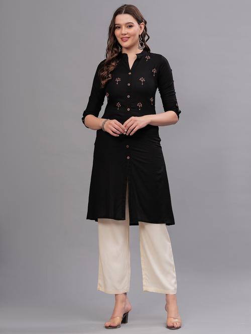 women embellished mandarin neck kurta pant set - 21669495 - Very Small Image - 1