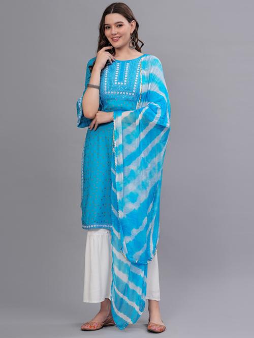 women printed kurta sharara set with dupatta - 21669512 - Very Small Image - 1