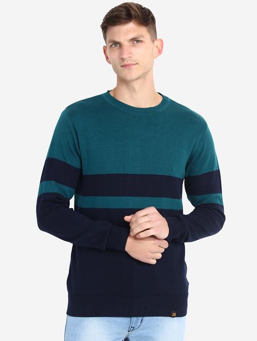 men long sleeve color block pullover - 21669633 - Very Small Image - 1