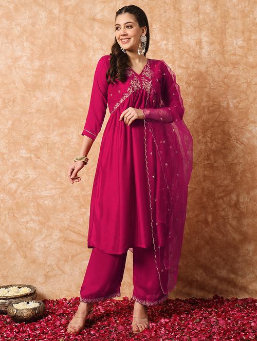 women embroidered kurta pant set with duaptta - 21669711 - Very Small Image - 1