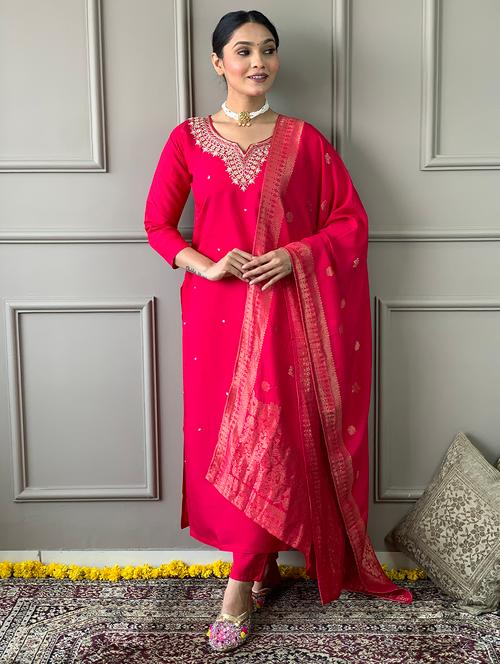 women embroidered kurta pant set with duaptta - 21669732 - Very Small Image - 1