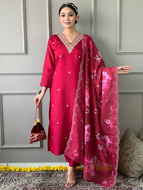women embroidered kurta pant set with duaptta - 21669734 - Very Small Image - 1