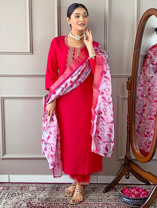 women embroidered kurta pant set with duaptta - 21669736 - Very Small Image - 1