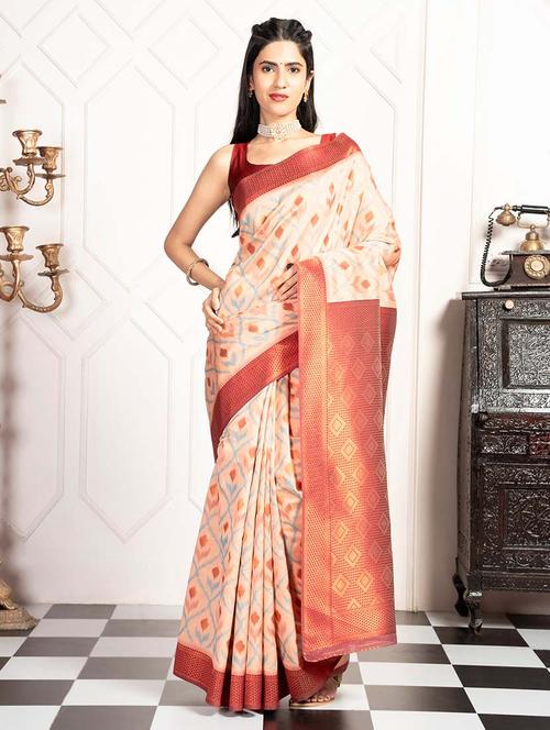 women self design pochampalli saree with blouse - 21670101 - Very Small Image - 1