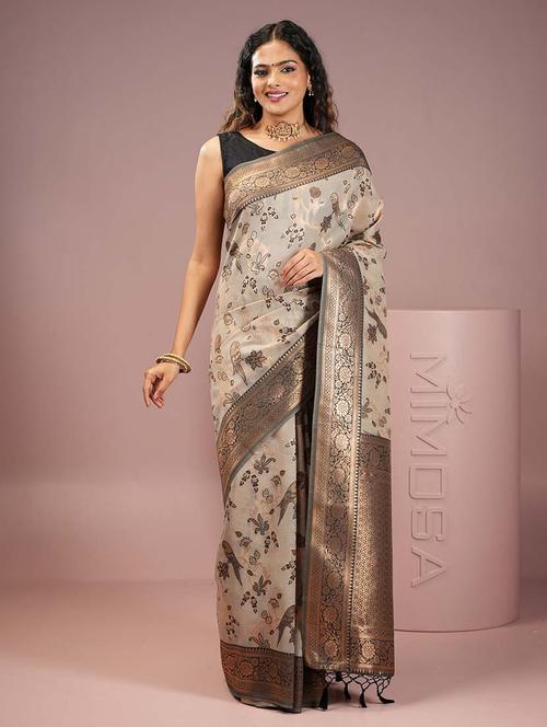women self design banarasi saree with blouse - 21670104 - Very Small Image - 1