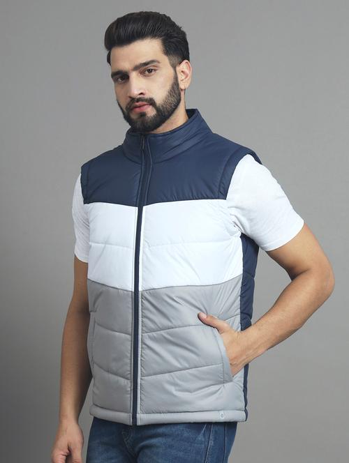 men sleeveless color block quilted jacket - 21670261 - Very Small Image - 1