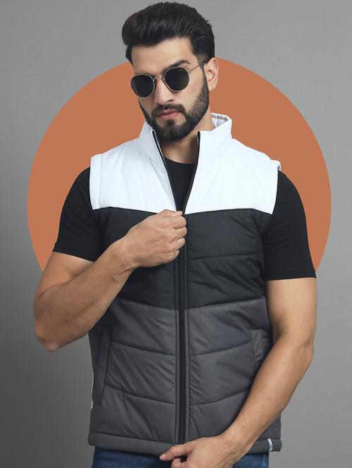 men sleeveless color block quilted jacket - 21670262 - Very Small Image - 1
