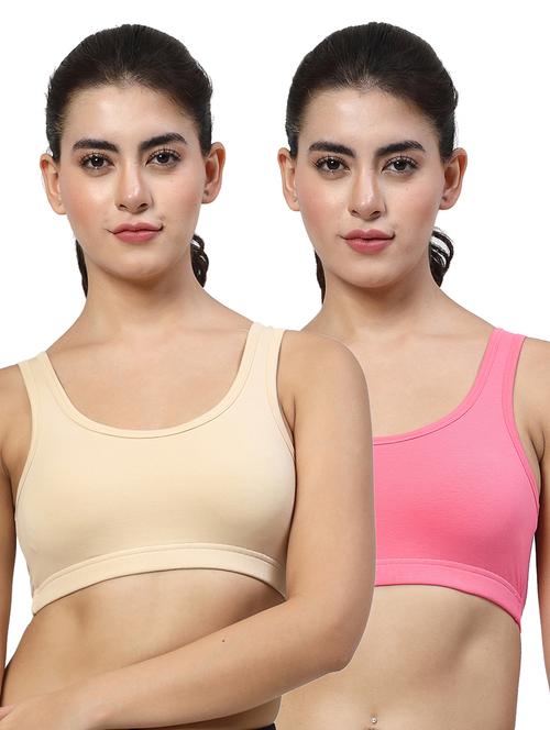women pack of 2 plain sports bra combo - 21670628 - Very Small Image - 1