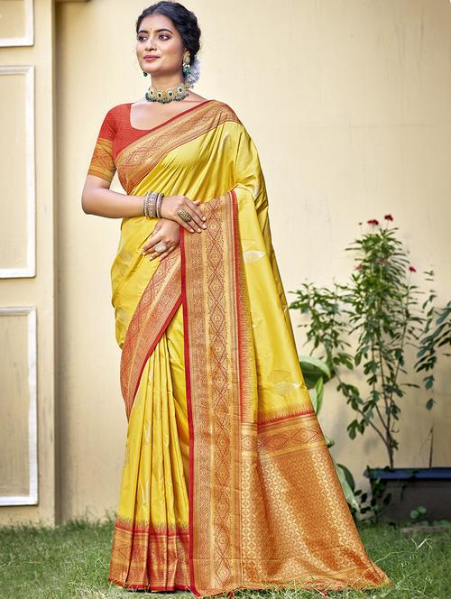 women self design banarasi saree with blouse - 21671023 - Very Small Image - 1