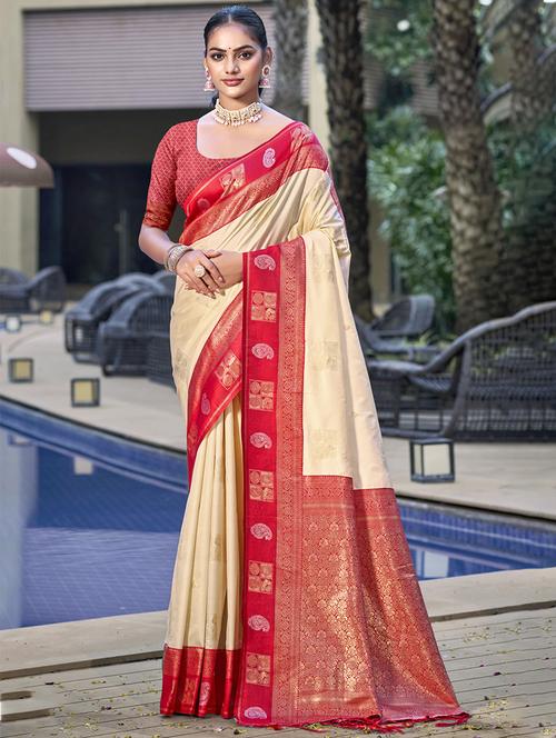 women self design banarasi saree with blouse - 21671036 - Very Small Image - 1