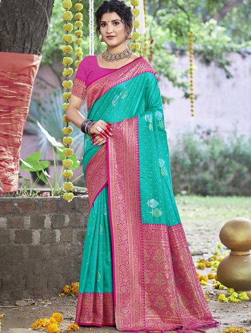 women self design bordered saree with blouse - 21671068 - Very Small Image - 1