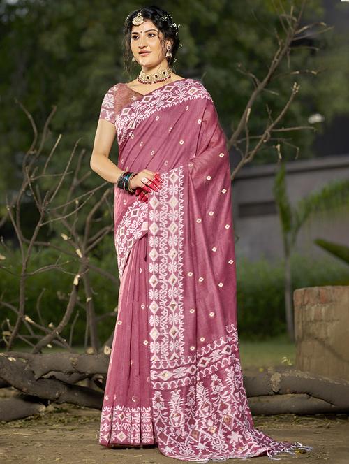 women self design tussar saree with blouse - 21671075 - Very Small Image - 1