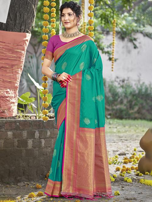 women self design bordered saree with blouse - 21671087 - Very Small Image - 1