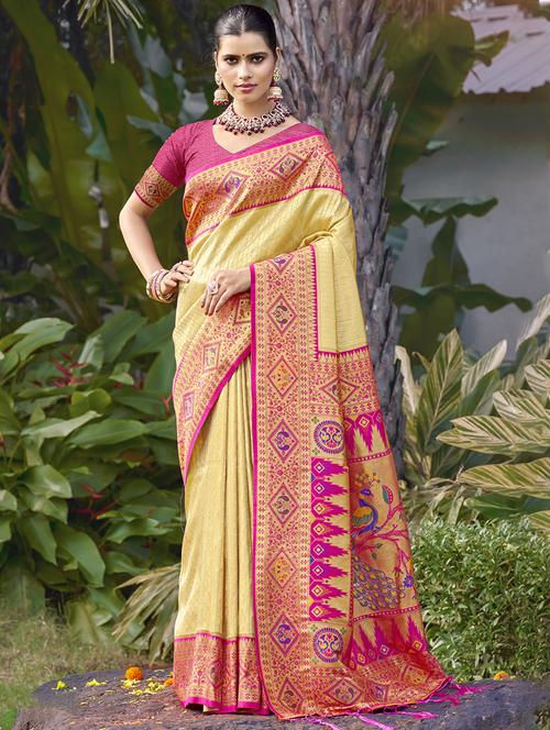 women self design banarasi saree with blouse - 21671092 - Very Small Image - 1