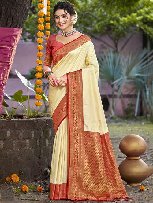 women self design banarasi saree with blouse - 21671098 - Very Small Image - 1