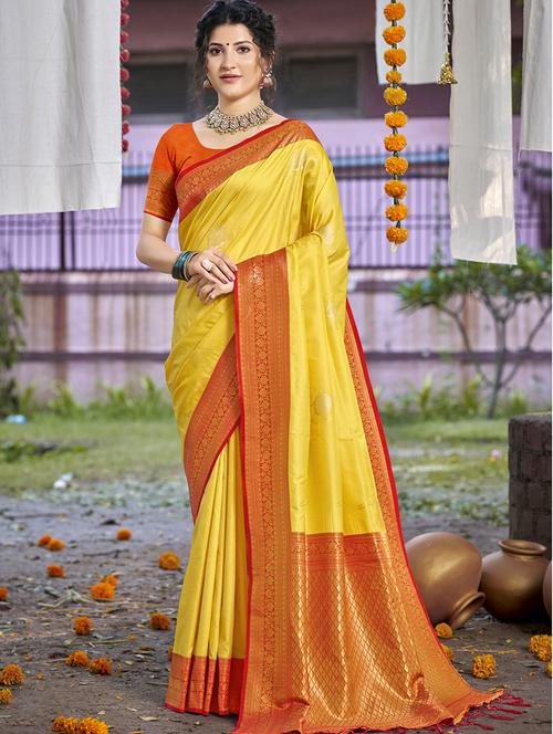 women self design banarasi saree with blouse - 21671100 - Very Small Image - 1