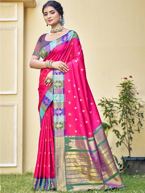 women self design bordered saree with blouse - 21671101 - Very Small Image - 1