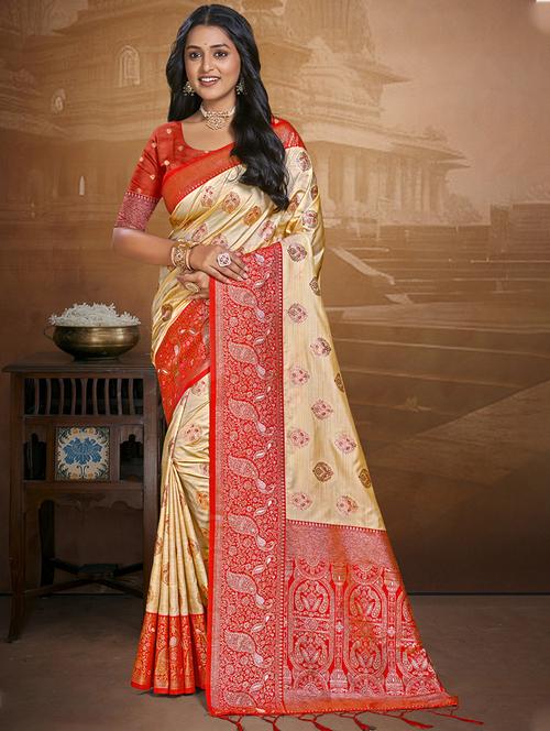 women self design bordered saree with blouse - 21671125 - Very Small Image - 1