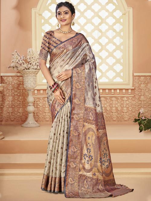 women self design bordered saree with blouse - 21671188 - Very Small Image - 1