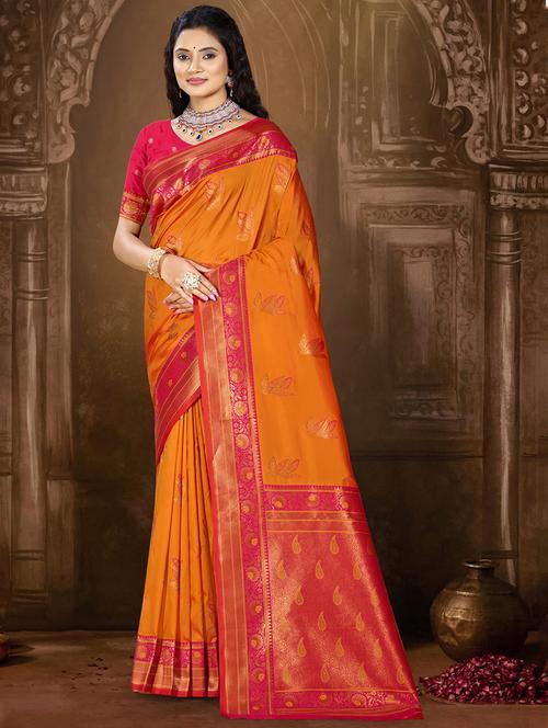 women self design bordered saree with blouse - 21671201 - Very Small Image - 1